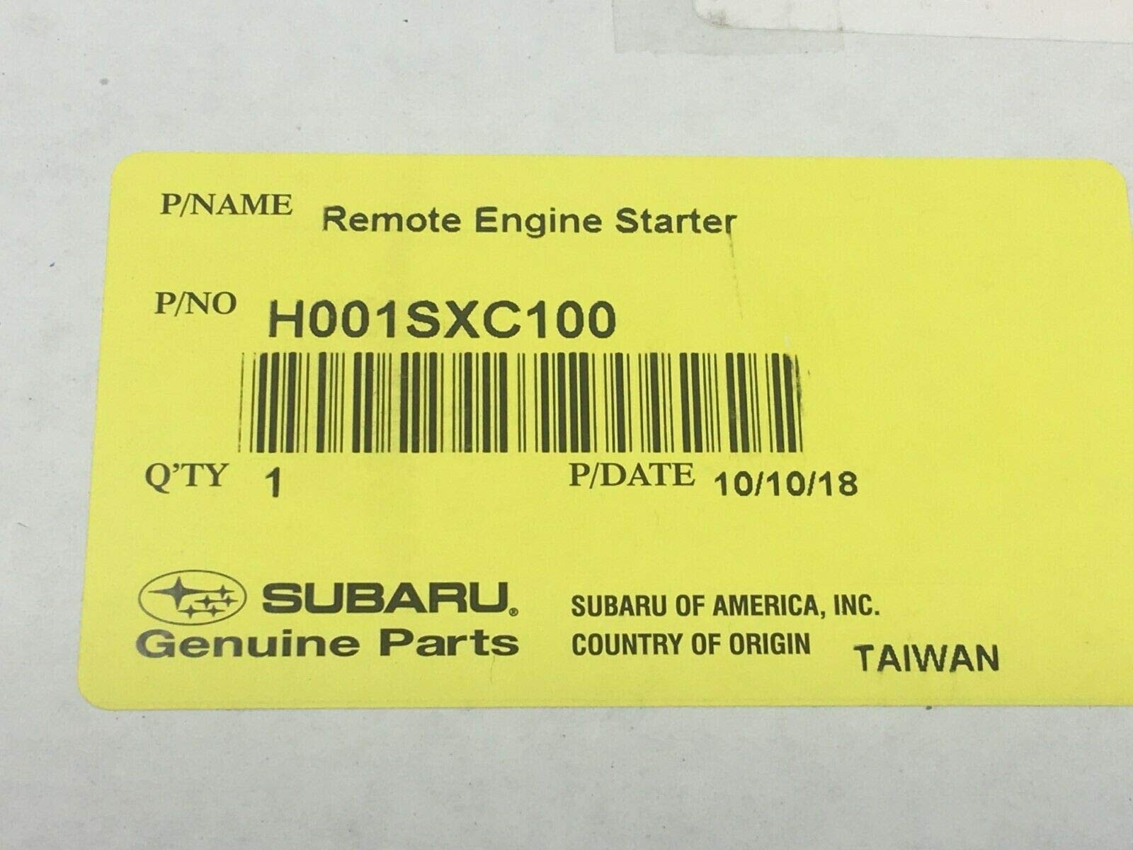 Subaru Remote Engine Starter Key Kit - 2019-2022 Ascent - H001SXC100 - Genuine OEM
