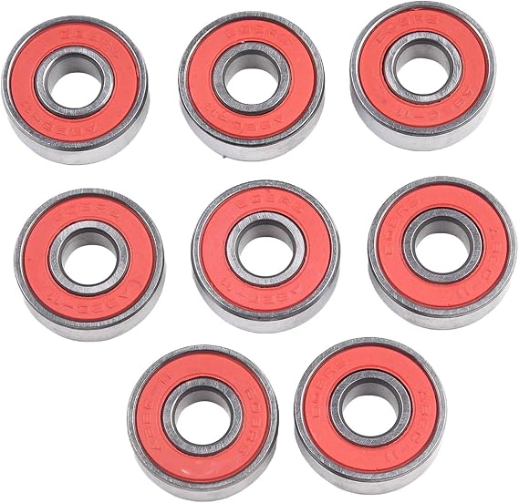 8Pcs ABEC-11 608 Skateboard Wheel Bearings for Inline Skates Roller Skates Scooters and Speed Wheel Assemblies (Red)