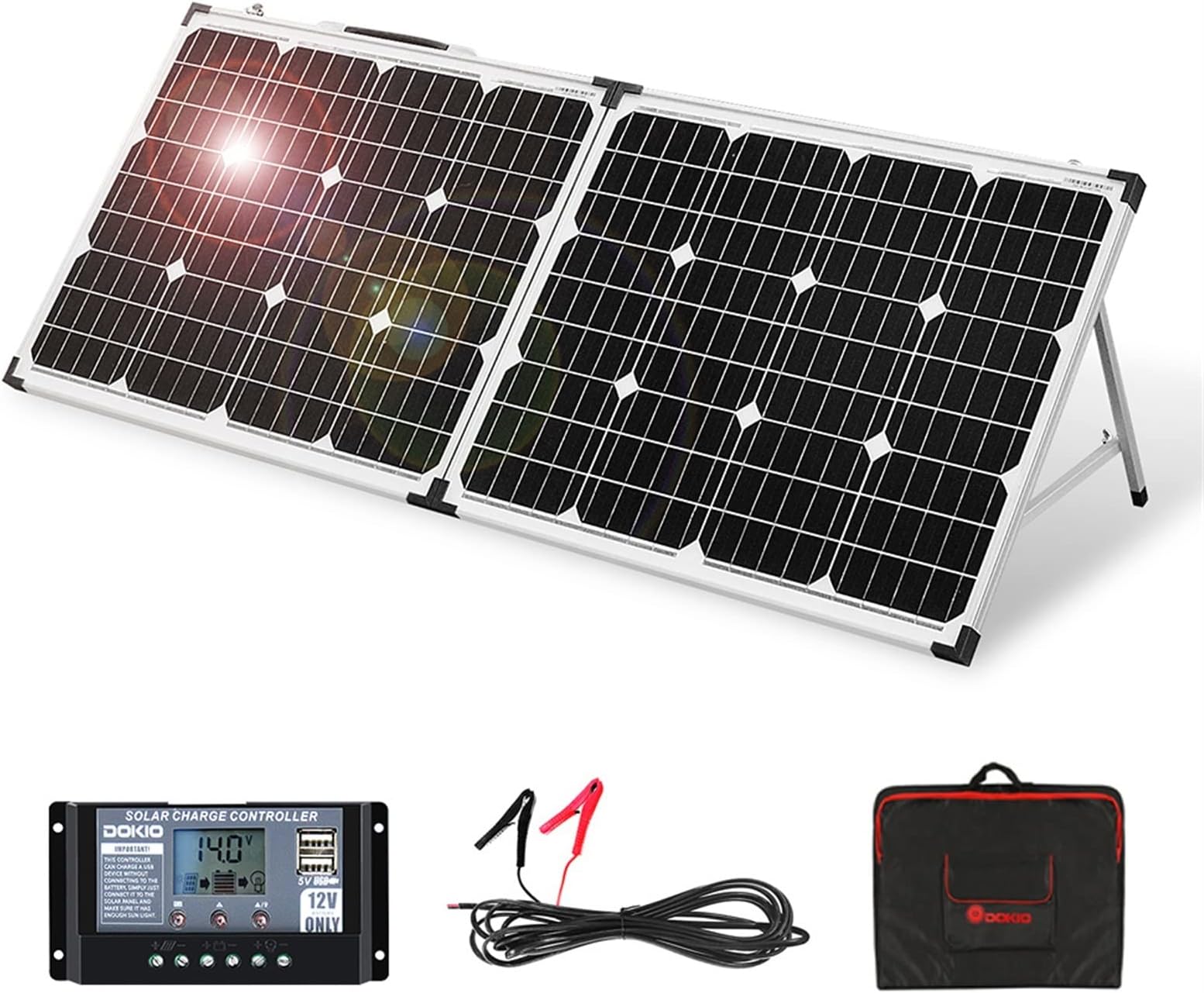 Panel Solar For Home/Caravan Solar Cell For Travel Camping 100W 12V Solar Panel Solar Battery Waterproof Solar Kits (Color : FSP100W Monoc)