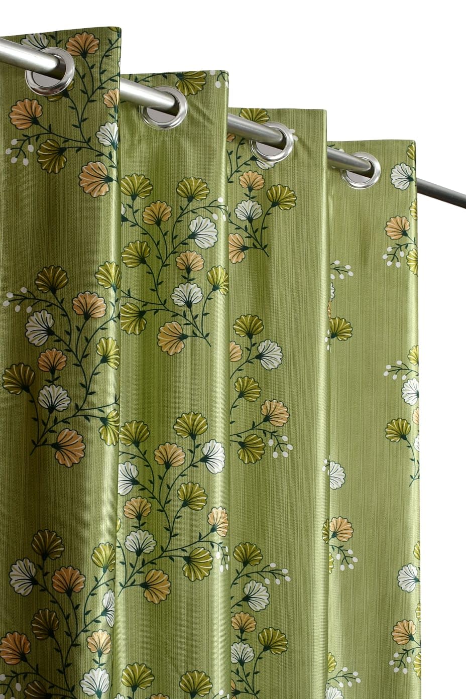 Blackout Curtains Set of 2 | Floral Digital Printed Eyelet Parda for Living Room & Bedroom | Premium Window Curtains for Home Decor (Available in 5, 7, 8, 9 Ft) (Green, 5 Feet)-image-47
