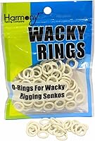 Vista 10 de (100pk) – O-Rings for Wacky Rigging Senkos/Worms/Soft Stickbaits – Bait Saver Orings for Senko Worm – Save Your Baits from Tearing While Wacky Neko