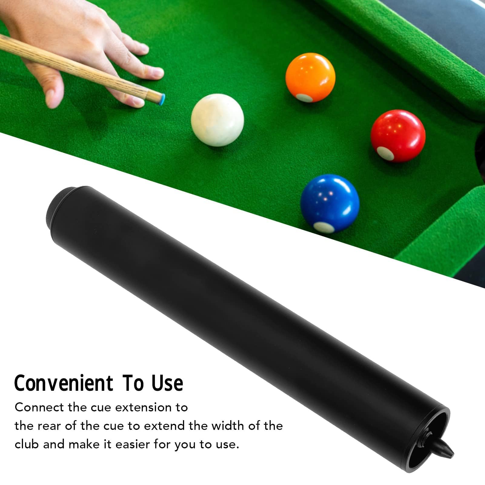 Rallonge De Queue De Billard 22,5 Cm (8,8 Pouces) - Fibre De Carbone Noire - Vissable