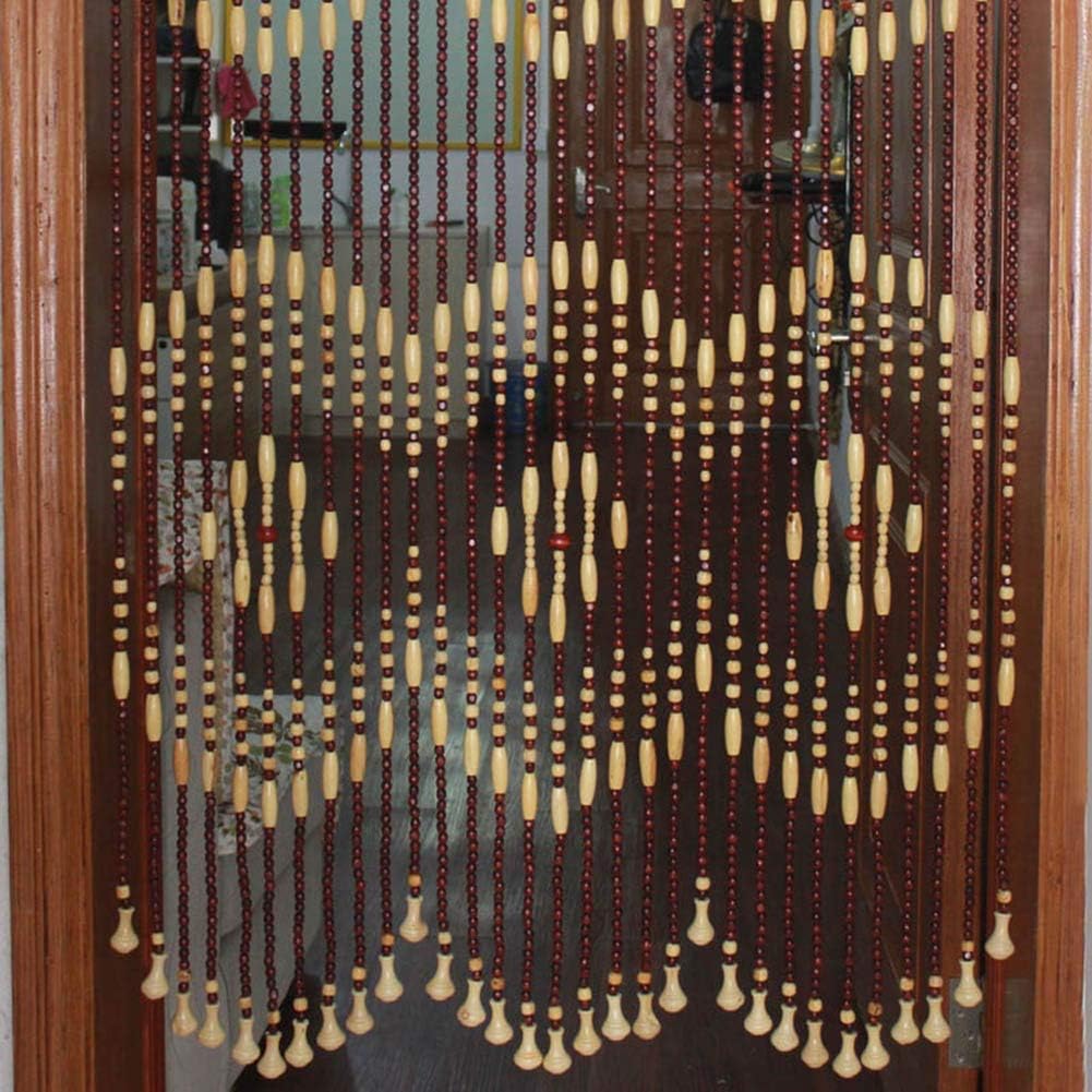Beaded Curtain Wooden Beads Door String Curtains Porch Partition for Doorway Passage, Window Divider Blind, Tassel Screen Panel, 8 Sizes (Color : A, Size : 31 strands-70x180cm)