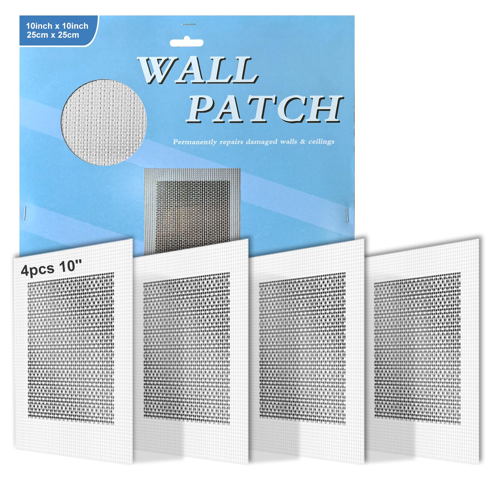 4Pcs 10 Inch Drywall Patch, Wall Repair Patches Wall Hole Repair Patch