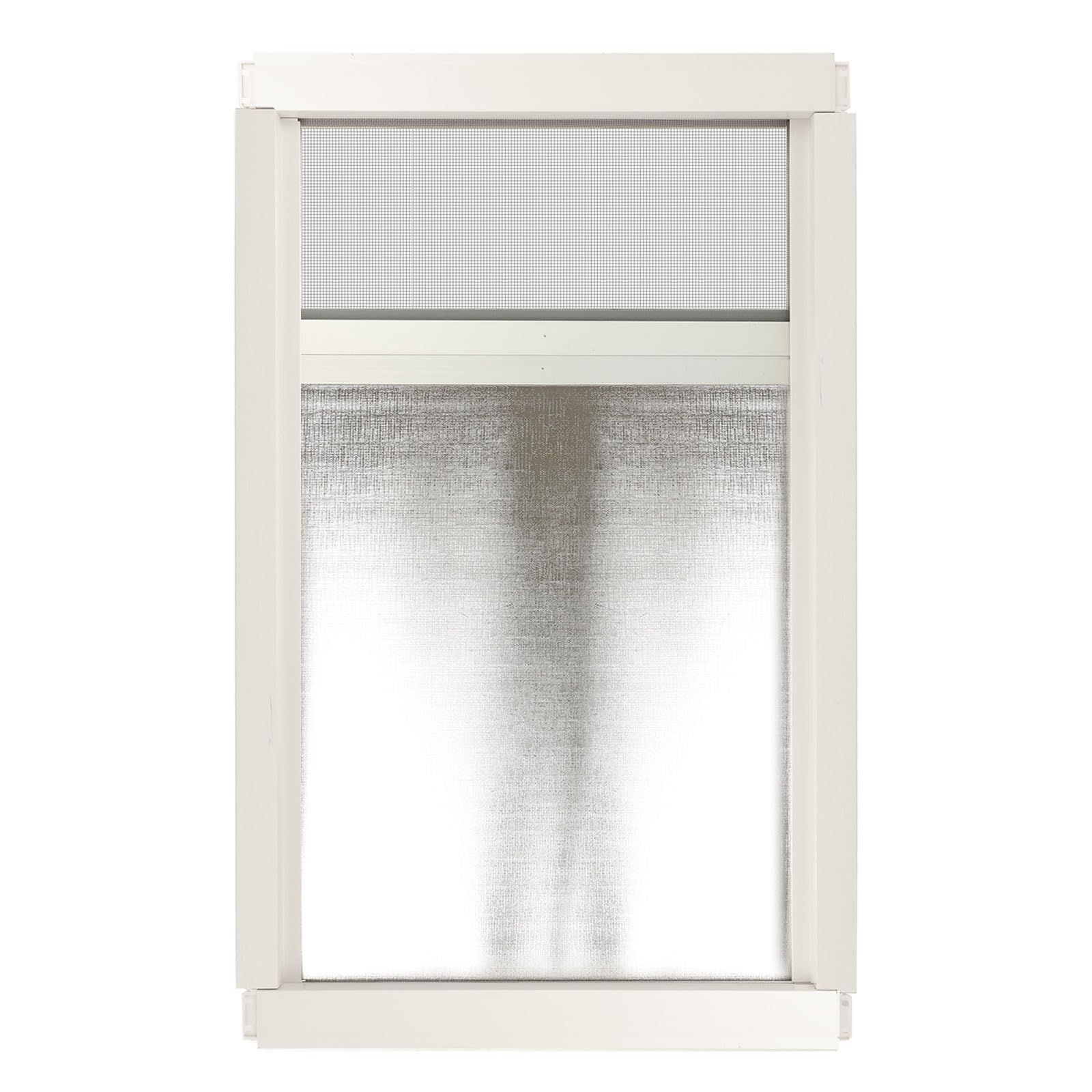 Verdunklungsrollo Insektenschutz 35-110x65cm Kassettenrollo Wohnmobil Rollo Verdunklung rahmenlose Fenster Wohnwagen - Ivory/Grau (Grau, 60x65cm)