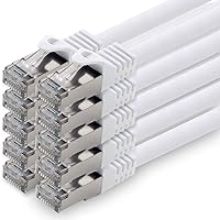 1aTTack.de 0,5m - bianco - 10 pezzi - CAT.7 Cavi di Rete (Set)