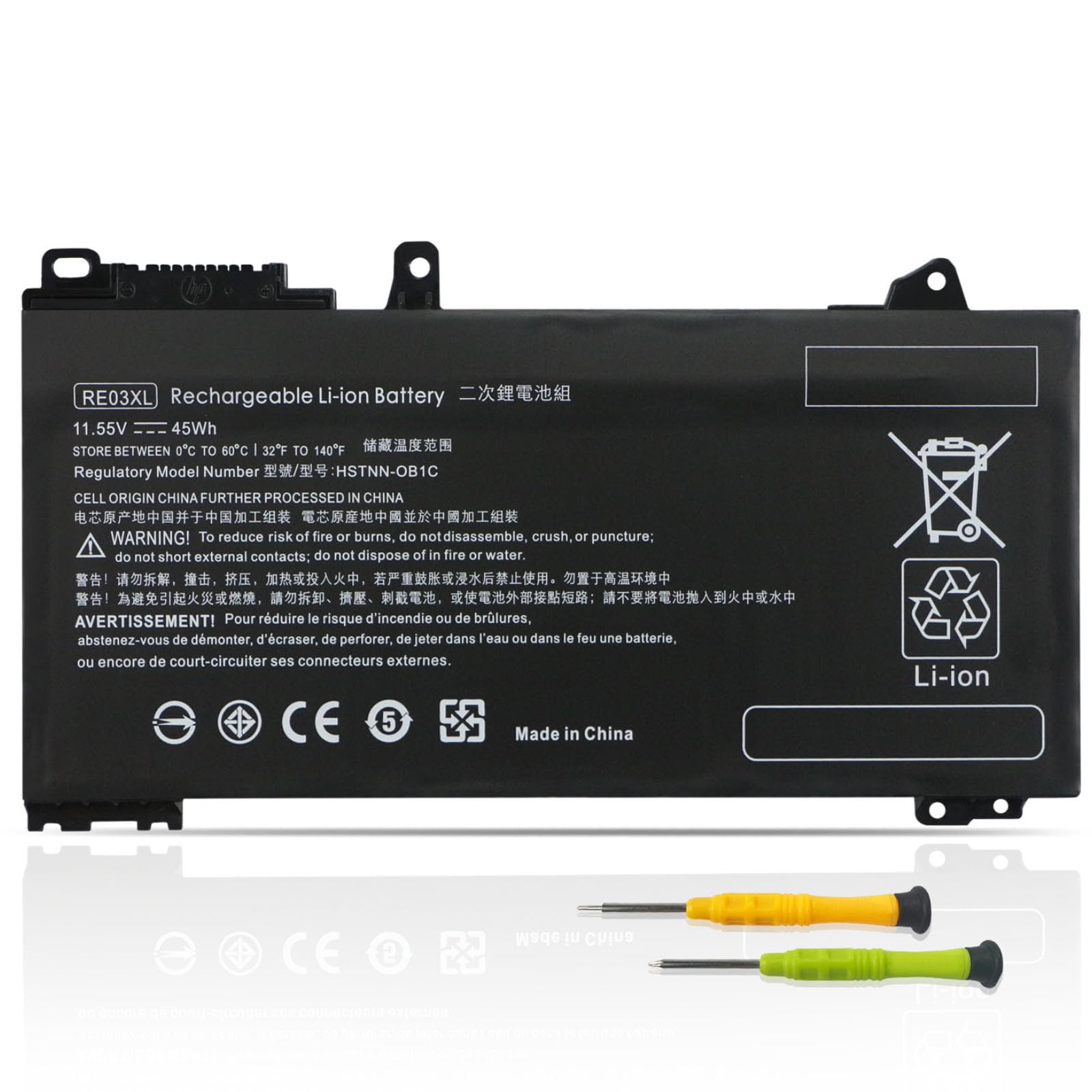 RE03XL RF03XL Batteria per HP ProBook 430 440 450 445 455 445R 455R G6 430 440 445 450 455 G7 REO3XL RE03045XL-PL L32407-AC1 L32407-2B1 L32407-2C1 HSTNN-OB1C 0B1C HSTNN-DB9A L83685-AC1 HSTNN-UB7R