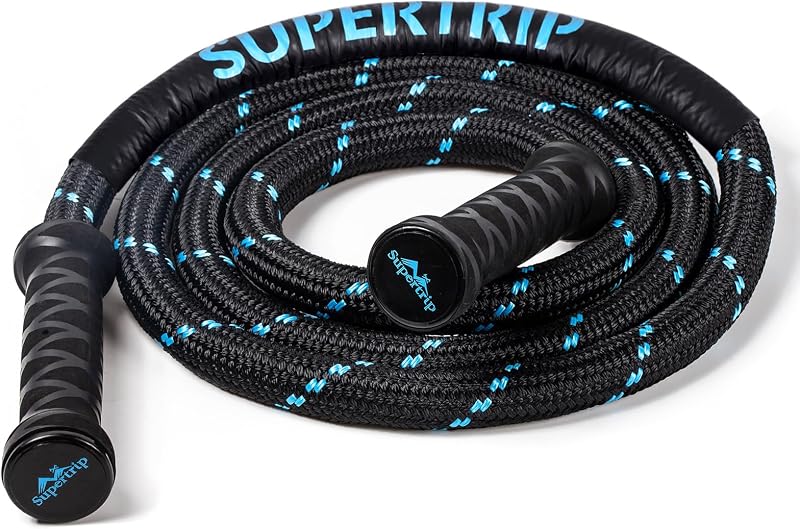 Upgraded Weighted Jump Rope for Fitness Men Women Second Generation 360 Rotating Handles, 3.21LBS 3.38LBS 3.41LBS Polyester Heavy Skipping Rope for Exercise Workout Equipment