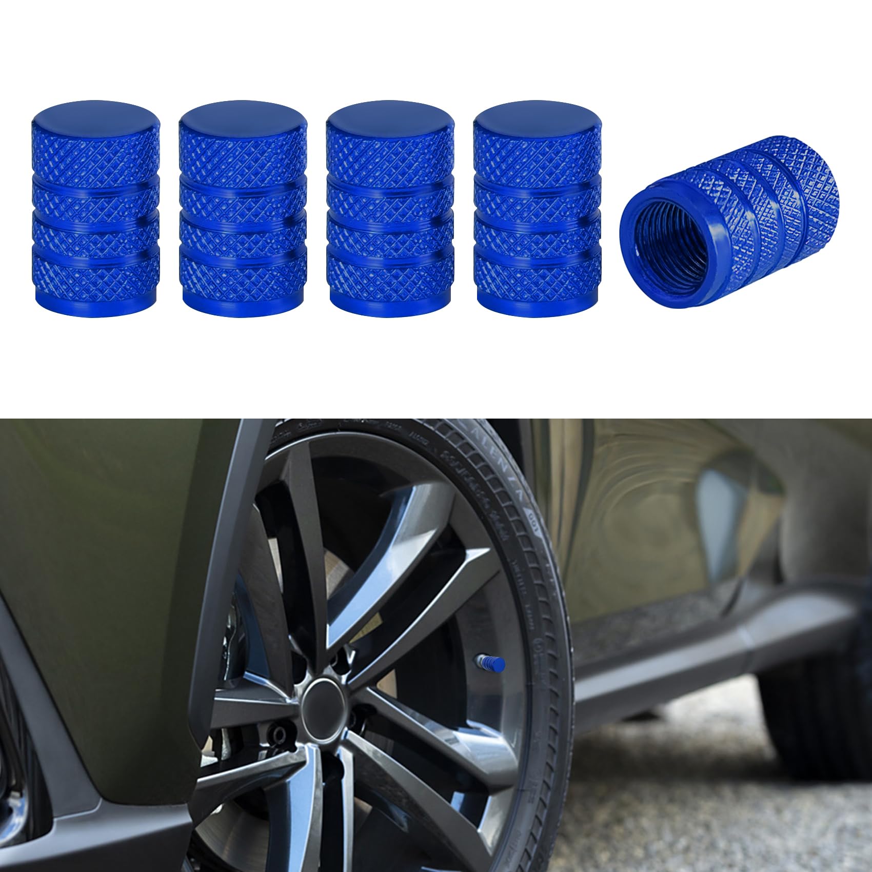 5PCS Tire Valve Stem Caps Tire Caps Anodized Aluminum Vehicle Wheel Air Valve Cover Set Universal Dustproof Car