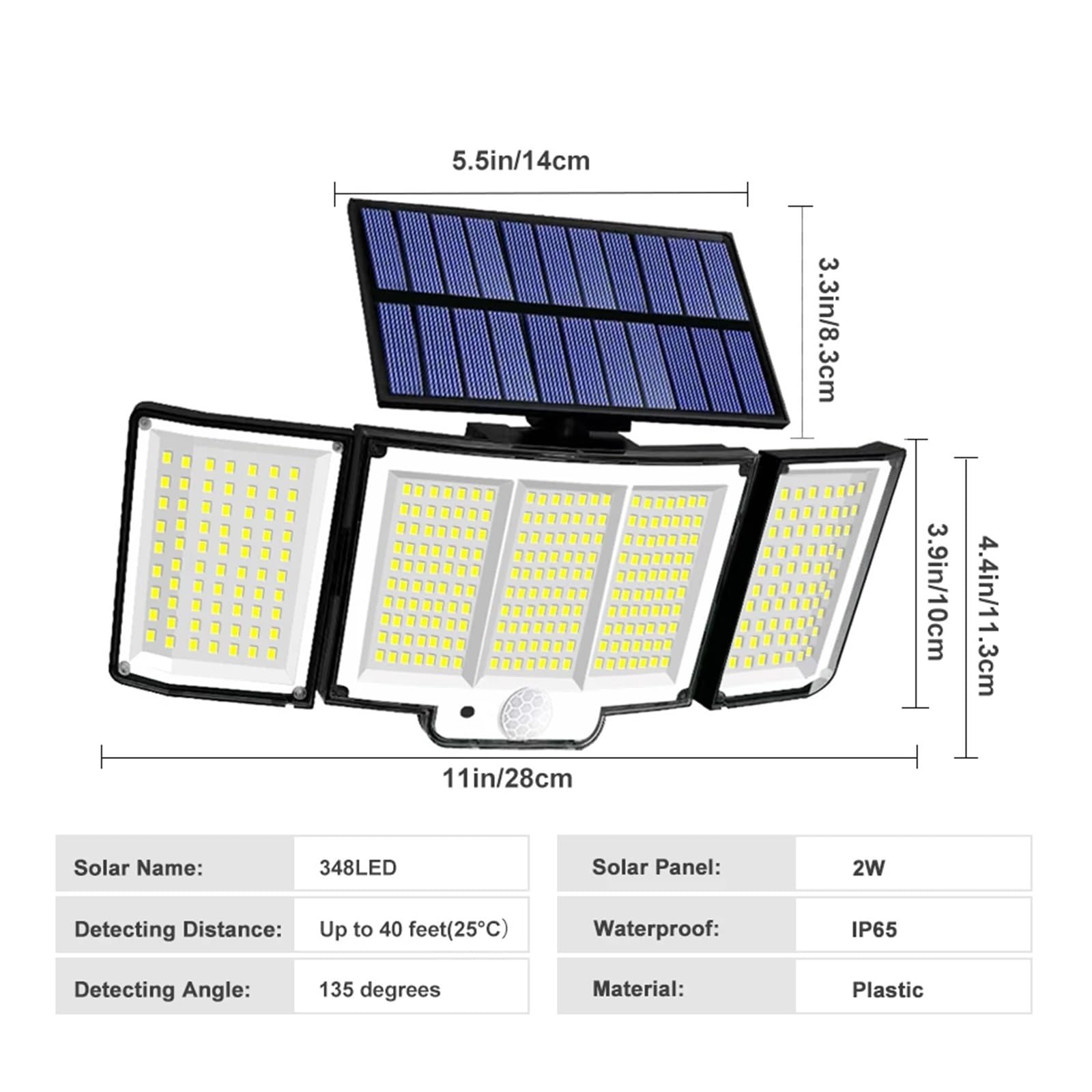 Lampa solarna zewnętrzna, 348 Lampa słoneczna LED Zewnętrzna wodoodporna lampa słoneczna IP65 z 3 trybami Solarna lampa uliczna ogrodowa do chodnika na trawniku