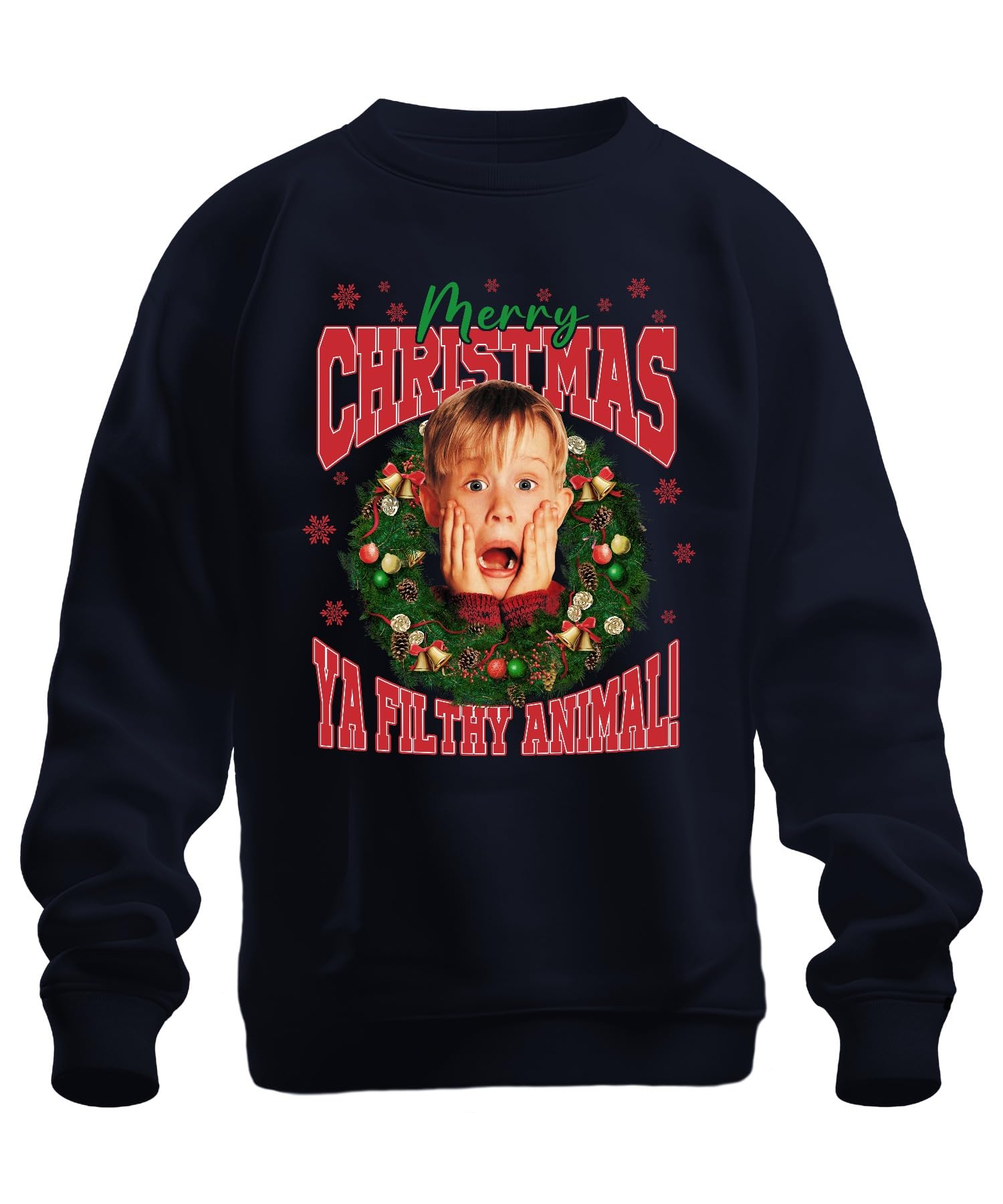 Merry Christmas Ya Filthy Animal Kevin McCallister - Home Alone Christmas Xmas Unisex Christmas Jumper, navy, L