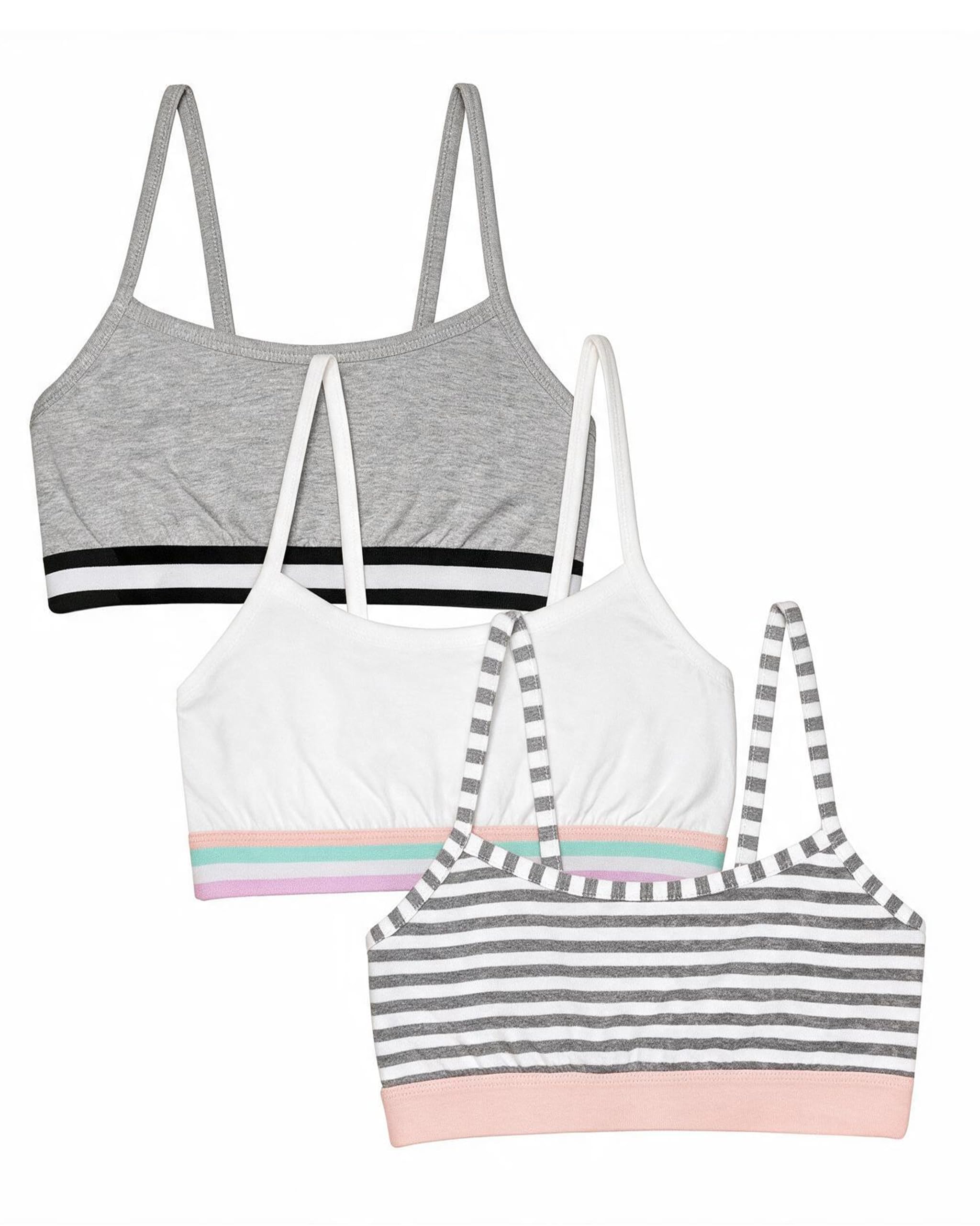 Fruit of the Loom Girl's Cotton Stretch Cami Training Bra Multi-Pack