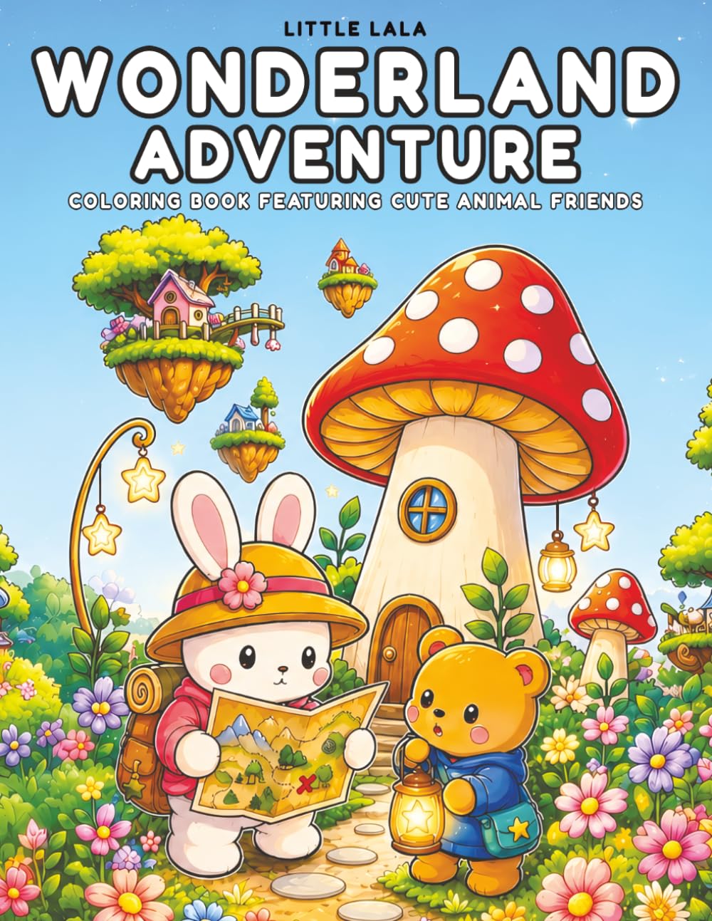 Wonderland Adventure: Fantasy Coloring Book Featuring Cute Animal Friends, Magical Worlds, Cozy Scenes, and Relaxing Creative Fun (Cozy Fantasy Friends)