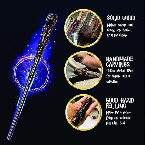 Miniatura 20 de Handicraftviet Varitas de madera tallada a mano para pájaros de 15 pulgadas para brujería coleccionable y cosplay, varita mágica regalo para niños y