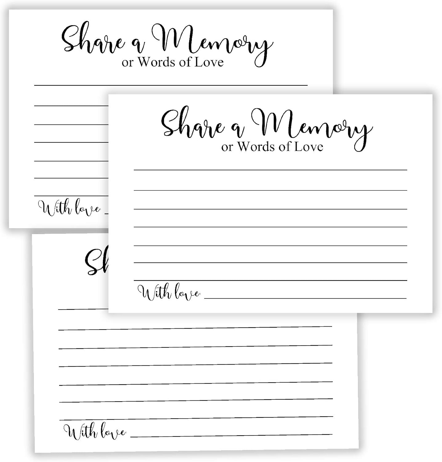 Share a Memory Cards, Funeral Guest Book, Memory Card for Celebration