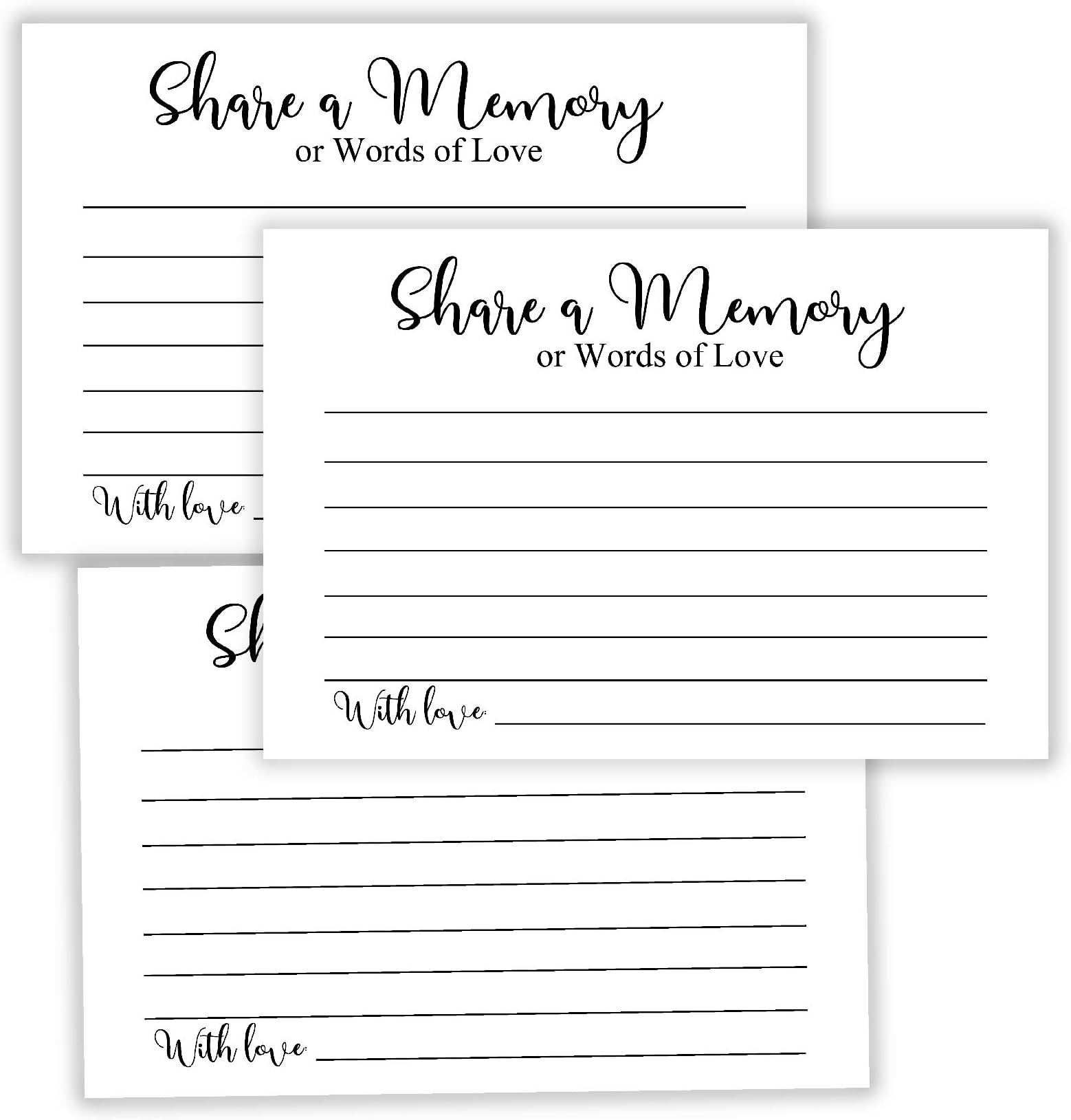Antgiftshop Share a Memory Cards, Funeral Guest Book, Memory Card for Celebration of Life, Graduation, Wedding, Retirement, Going Away Party, Pack of 50, 4x6 Inch