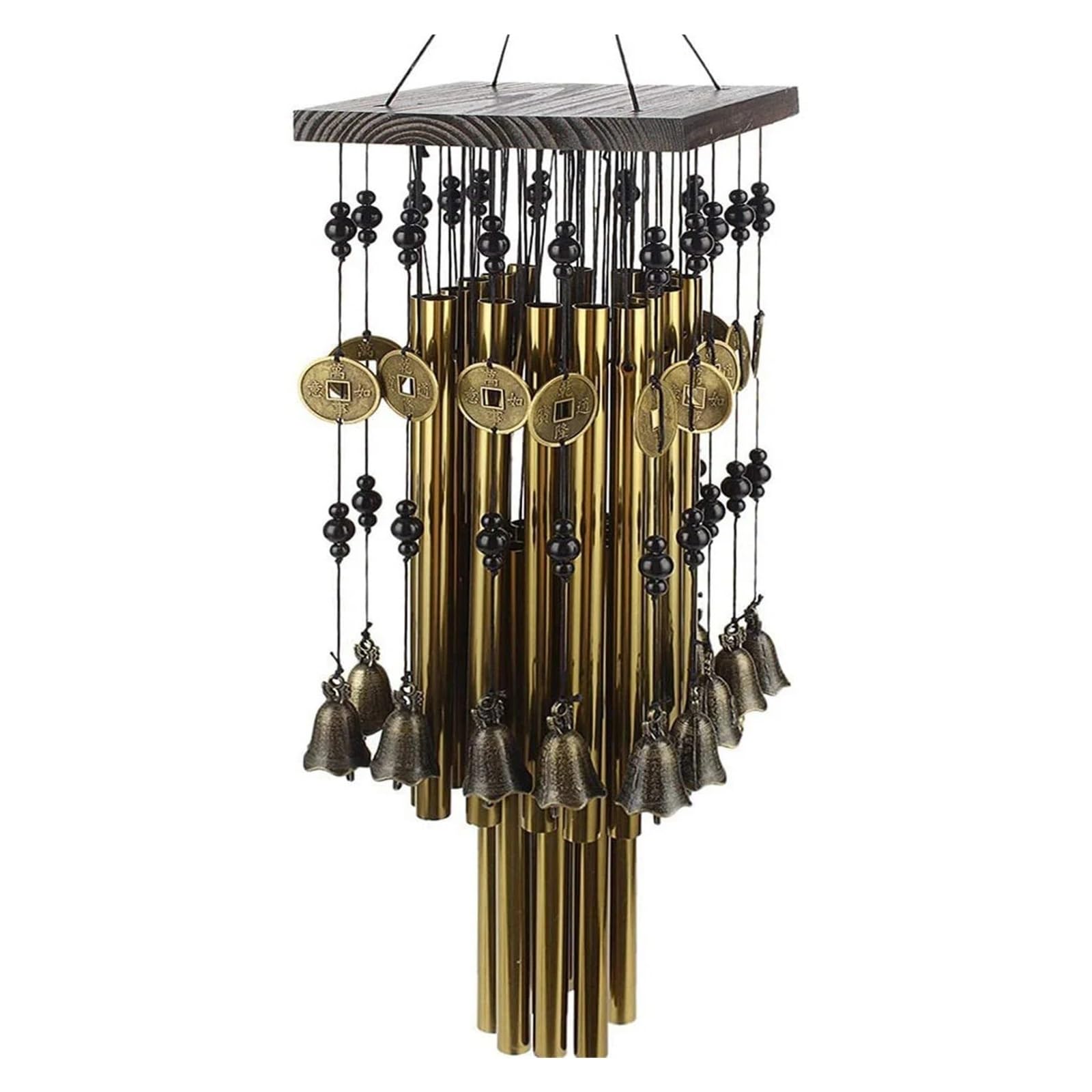 Lzzyfpx One Color Outdoor Indoor Metal Tube Wind Chime With Copper Bell Large Windchimes For Yard Patio Garden Terrace Decoration 80Cm