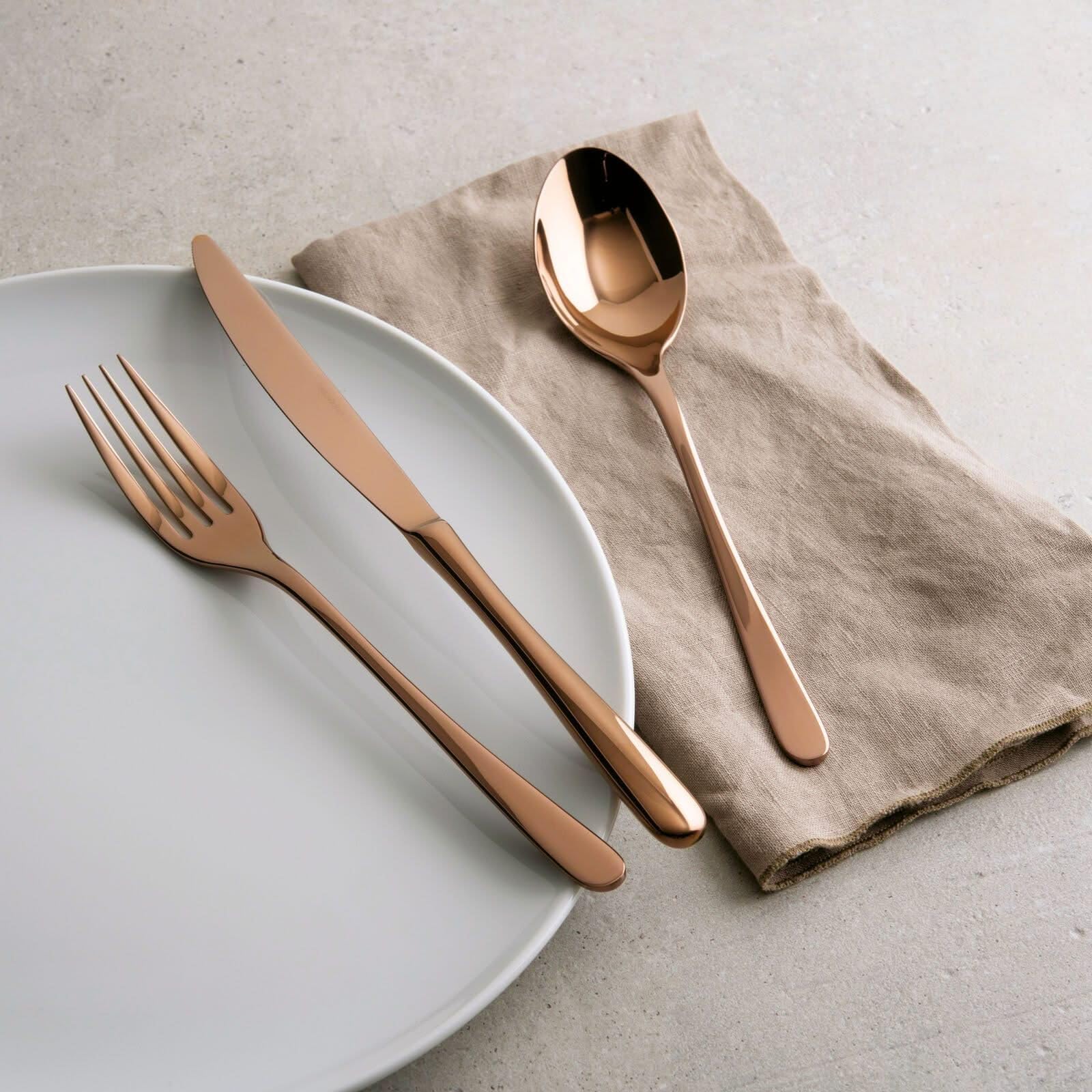 Sambonet - Juego de cubiertos de mesa para 6 personas, 36 piezas, acero inoxidable, acabado PVD, apto para lavavajillas, Copper