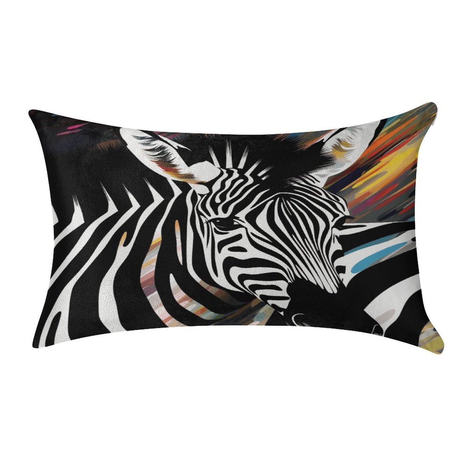 Fodpand Style Abstract Animal Zebra Pillowcase,Elegant Designed Home Decor,Velvet Pillowcase,Soft And Cozy,Pillow Case Cover With Hidden Zipper For Bedroom, Sofa, Couch