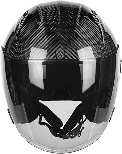 Miniatura 3 de Kaese Casco de motocicleta de fibra de carbono 34 con protector de doble lente, aprobado por DOT, protección facial ligera para hombres y mujeres