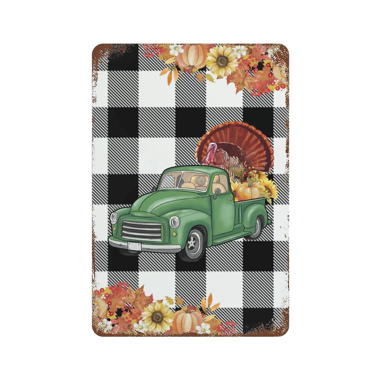 Panneau retro en metal voiture dinde pour decorer un mur vide facilement