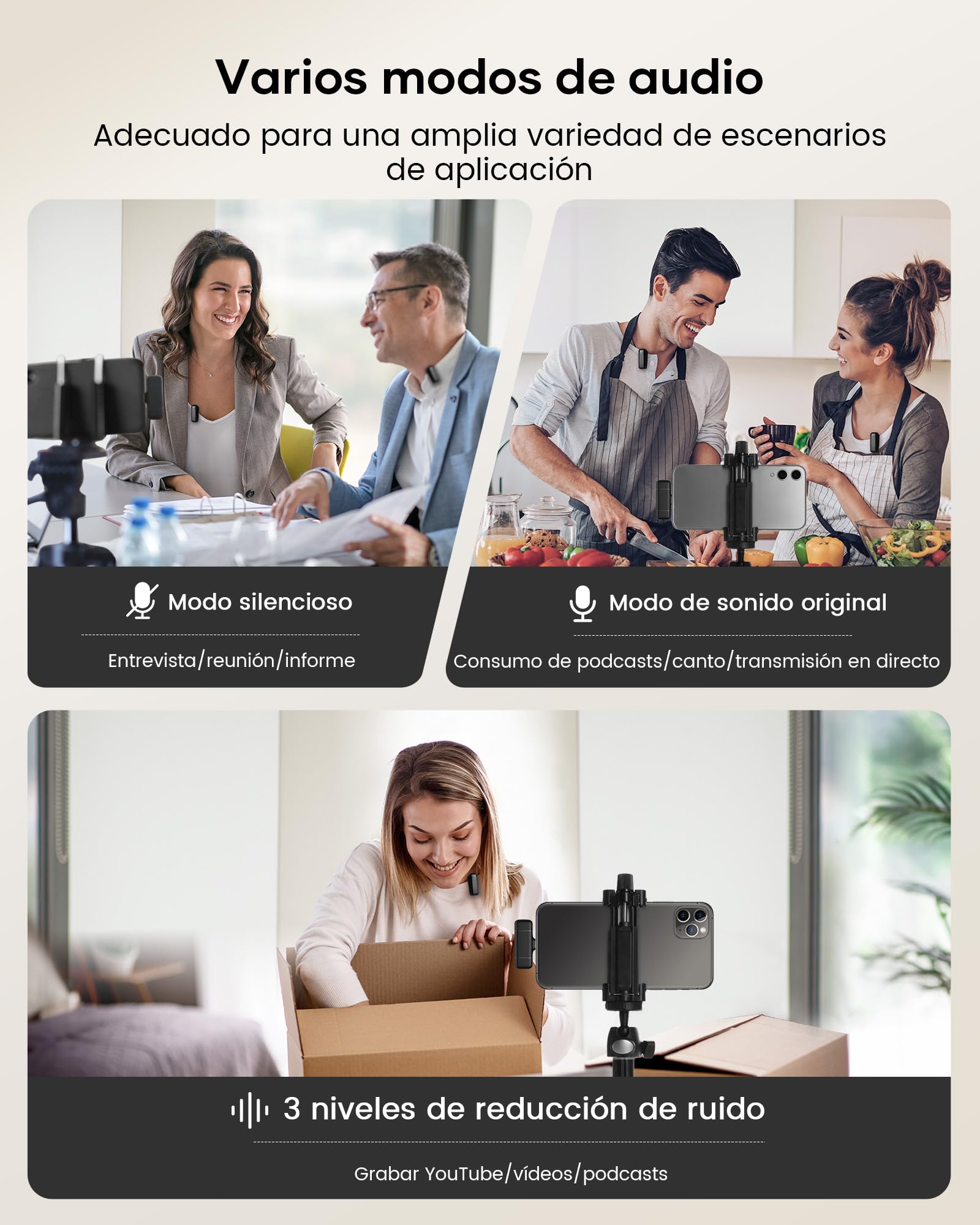 KUKIHO Microfono Lavalier Wireless con Custodia di Ricarica, microfono per video social Cancellazione del Rumore, Telecomando da 40m mini microfono per iPhone & android