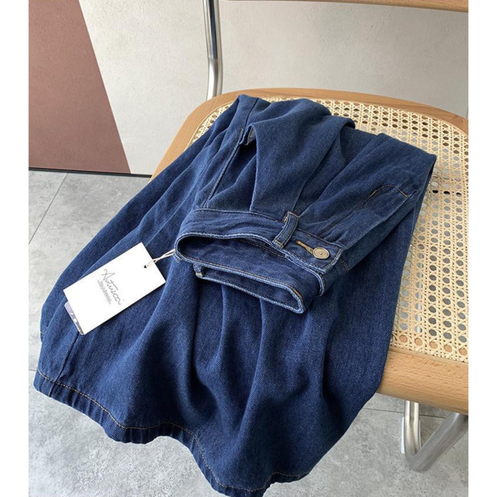 Jeansrock Damen High Waist Midi - Retro A-Linie Denim Rock mit Taschen - Ausgestellter Glockenrock aus Baumwolle für Sommer & Herbst - Vintage Blau, Größe XXS-XL