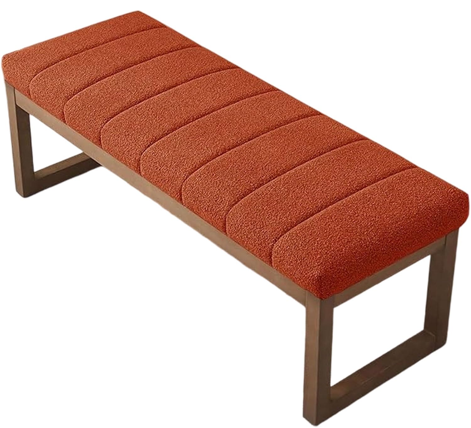 uyeoco Indoor/Outdoor Bench Cushion – 120cm/150cm/100cm/90cm x 40cm/35cm/30cm/25cm – Non-Slip Seat Pad for Bay Windows, Garden Patio, Long Chairs, Swings & Porch Furniture(Dark orange,25x105x5cm)