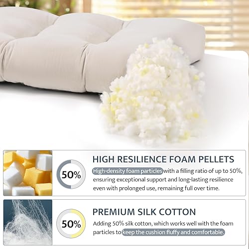 Miniatura 5 de mudilun Cojín de banco antideslizante para asiento de patio para interiores, cojines para muebles de cocina, para ventanas flotantes, sillas