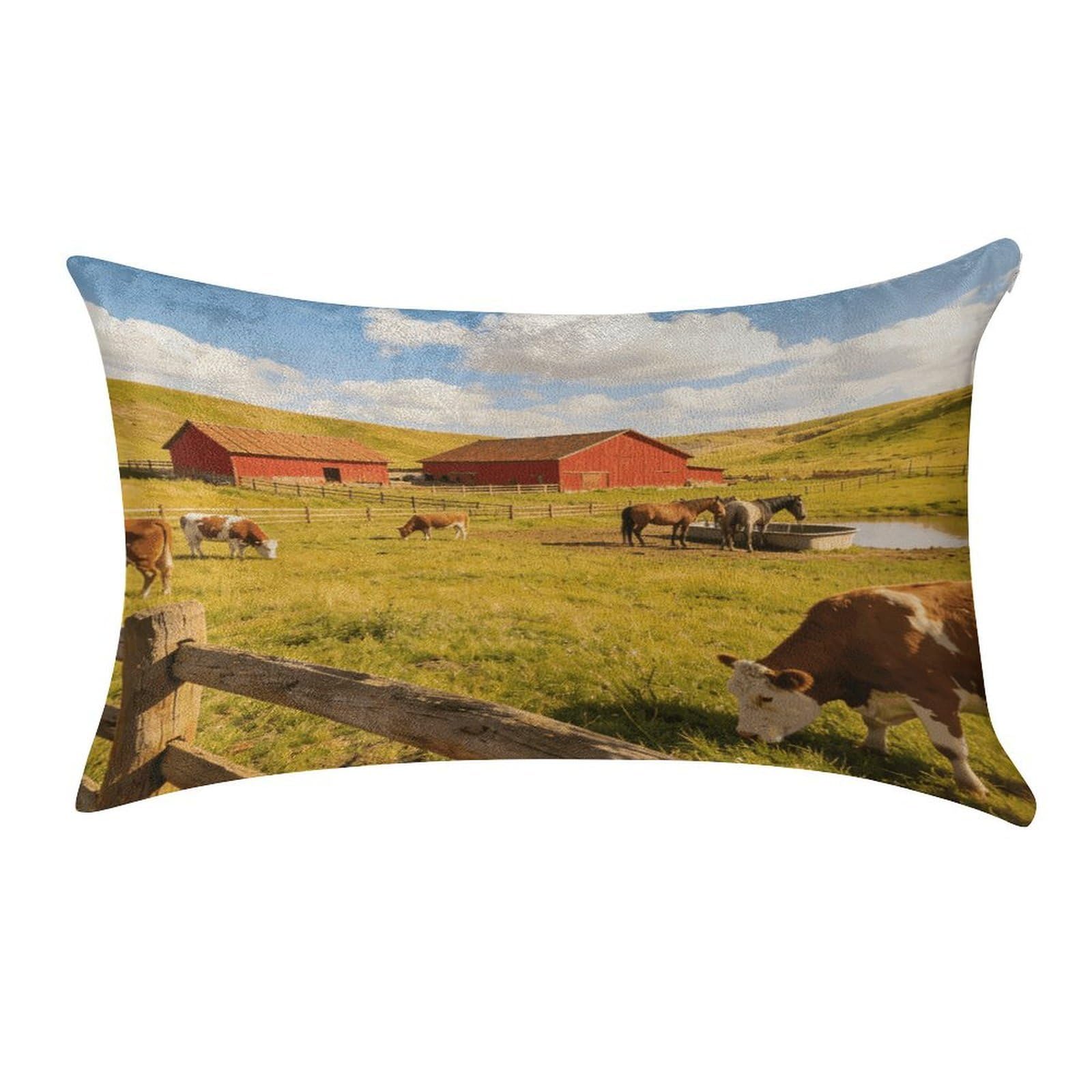 Fodpand Style Ranch Pillowcase,Elegant Designed Home Decor,Velvet Pillowcase,Soft And Cozy,Pillow Case Cover With Hidden Zipper For Bedroom, Sofa, Couch