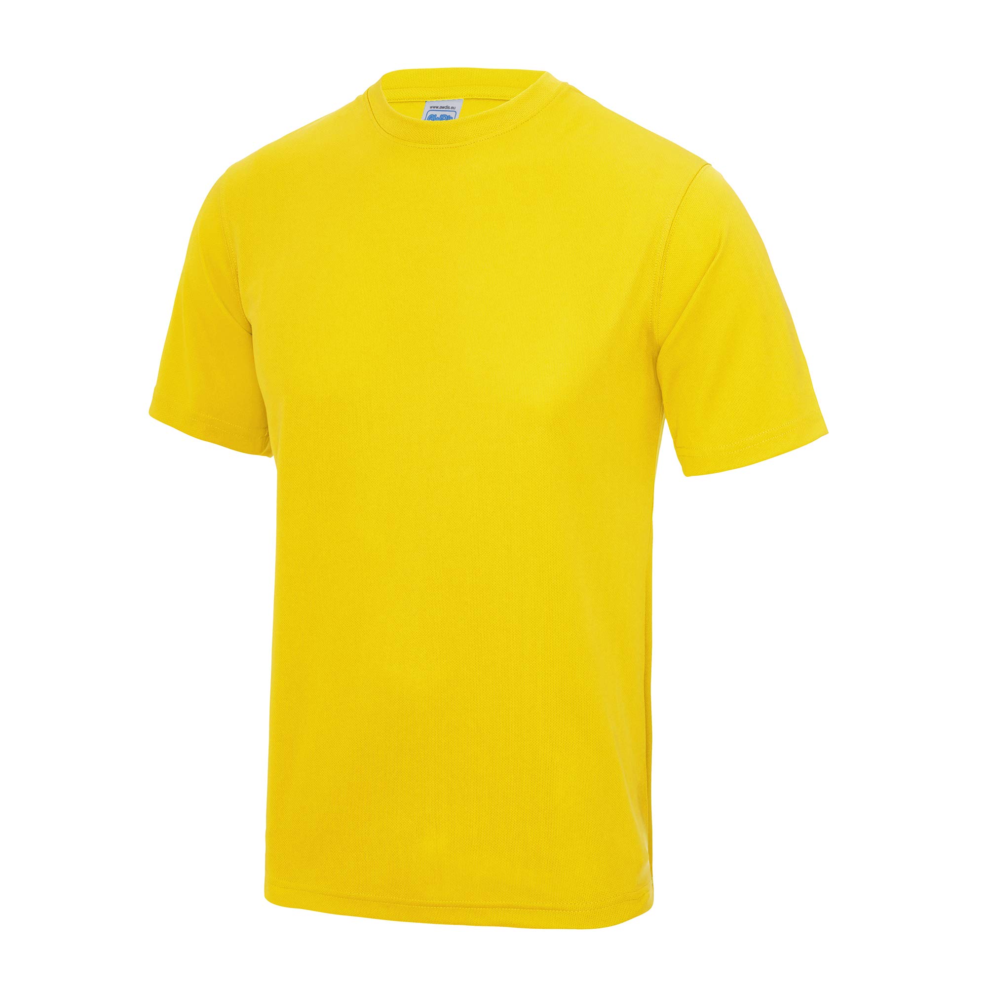 Just Cool Men's Sun Yellow Performance Plain T-Shirt (M) (Sunshine Yellow)