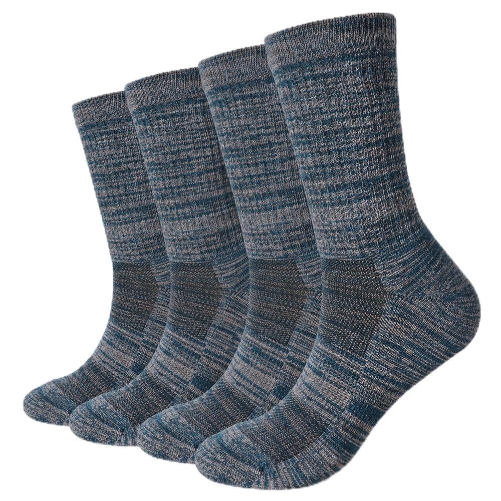 EnerWear 4 Pack Women's Merino Wool Outdoor Hiking Trail Crew Sock