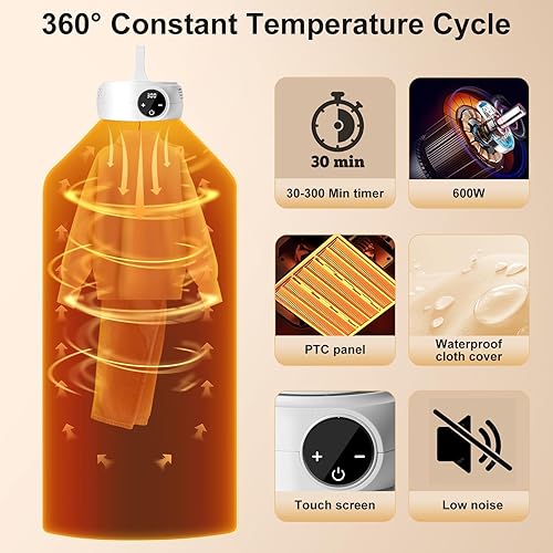 Miniatura 4 de Uten Secadora de ropa portátil, mini secadora ligera para secado rápido de ropa en apartamentos, casas rodantes, hoteles y viajes