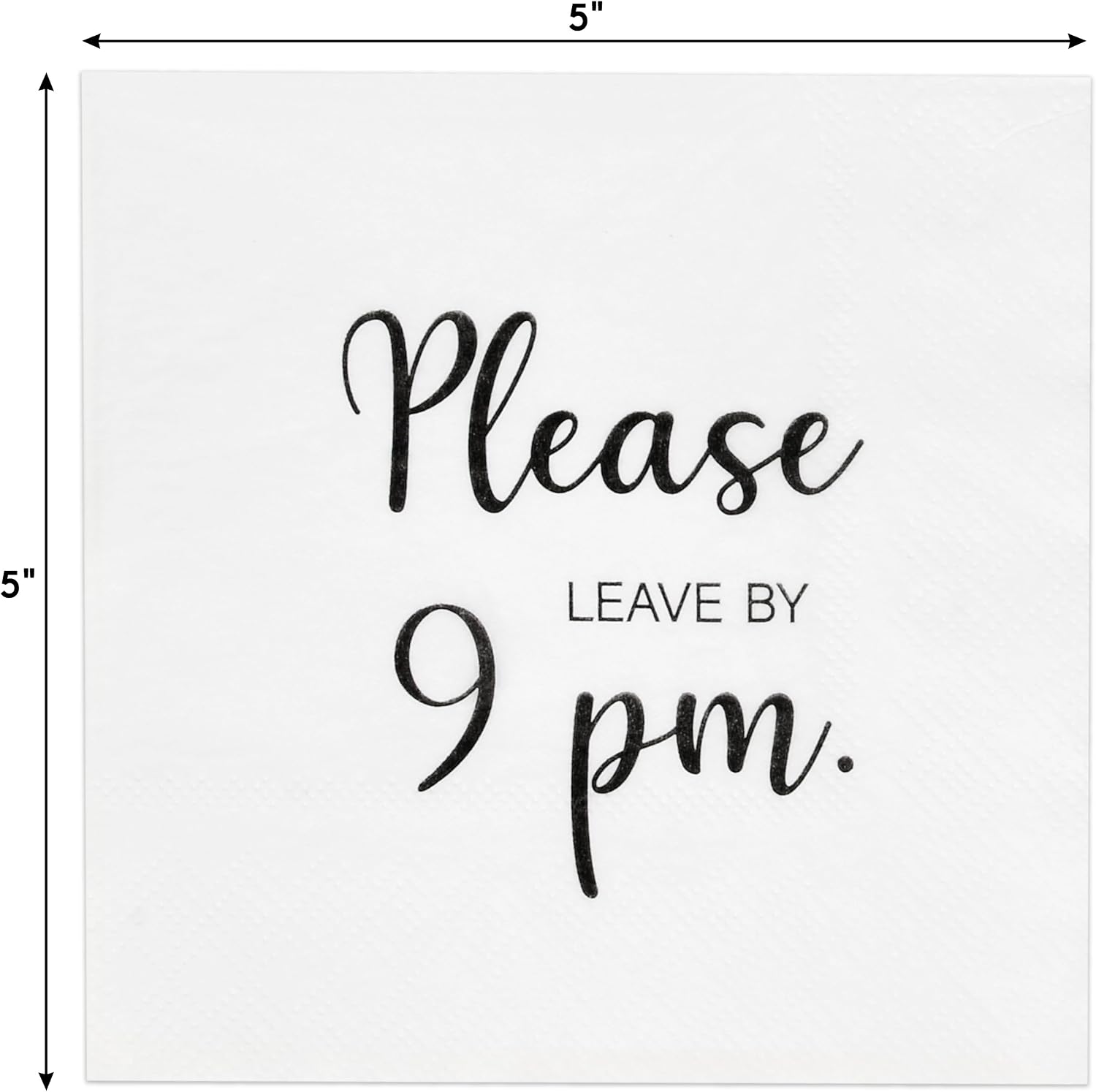 Gift Boutique - 100 Funny Quotes Cocktail Napkins Disposable Paper Please Leave by 9 Pm Dessert Napkin for Wedding Anniversary Celebration Bridal Shower Birthday Party Tableware Supplies Decorations