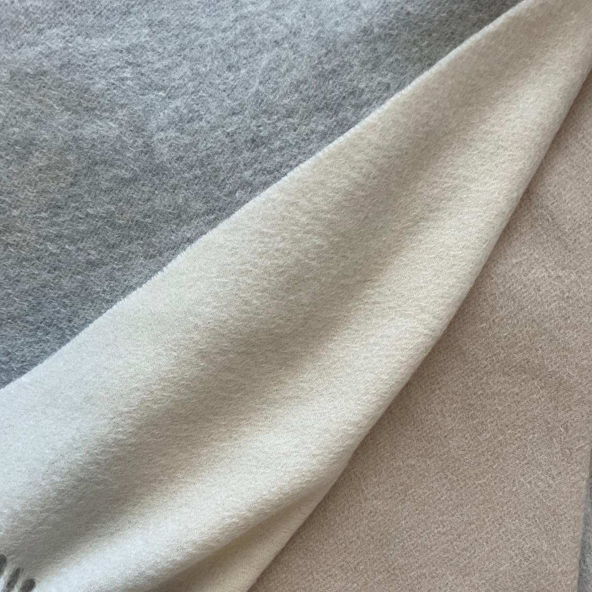 Pure Wool Throw Blanket with Decorative Fringe – Ultra Soft 100% Australian Lambswool Accent Throw for Couch, Sofa & Bed – Cozy Home Decor in Neutral Check Pattern – 54" x 76" - Image 6