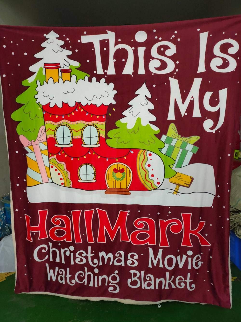 Couverture de Noël en peluche plaid doux de bureau pour adulte et enfant à la maison