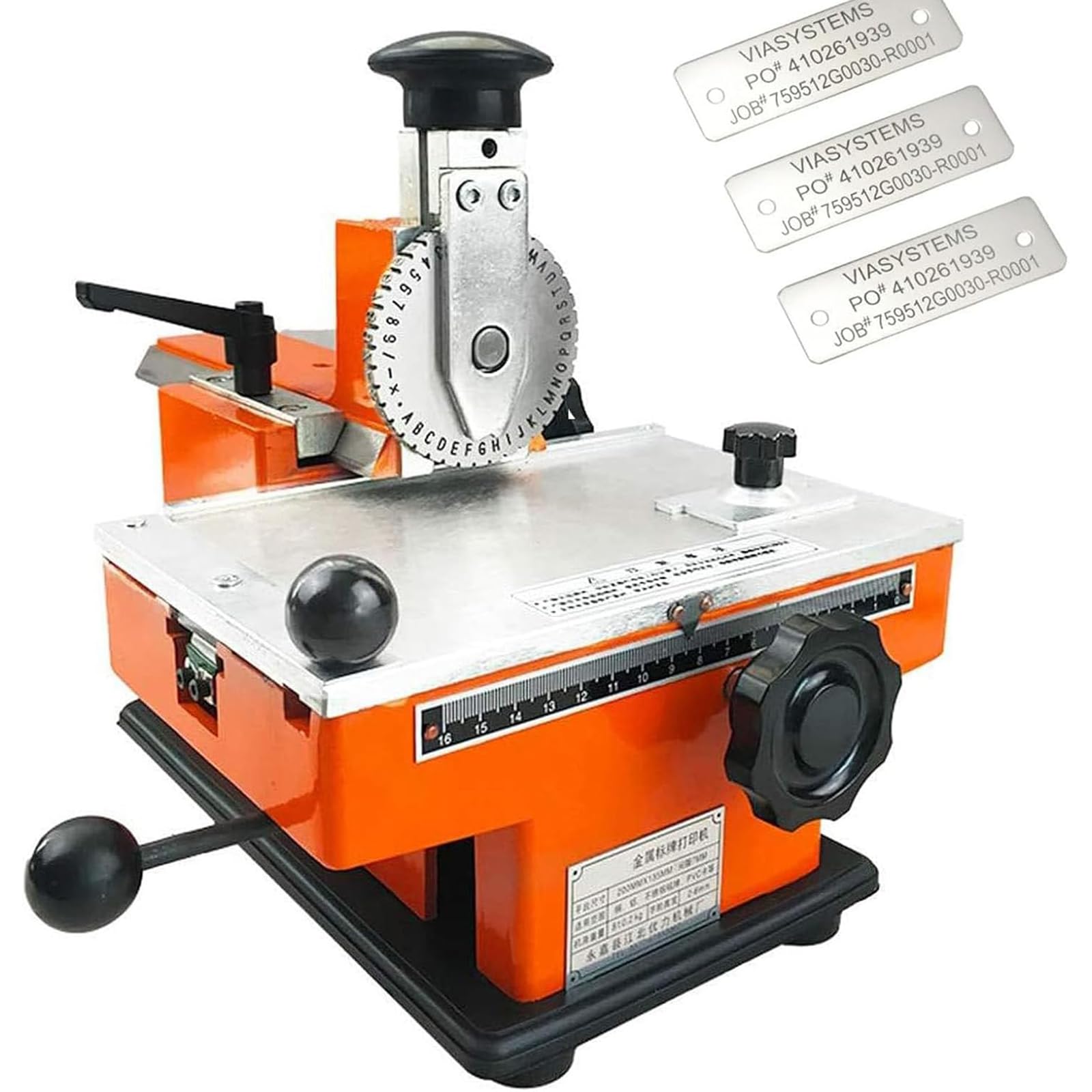 Stanzmaschine Für Metallschilder, Manuelle Stanz- Und Markiermaschine Mit Koffer Für Inventaretiketten, Geräteanhänger, Ausweise, Metallstanzset 6mm