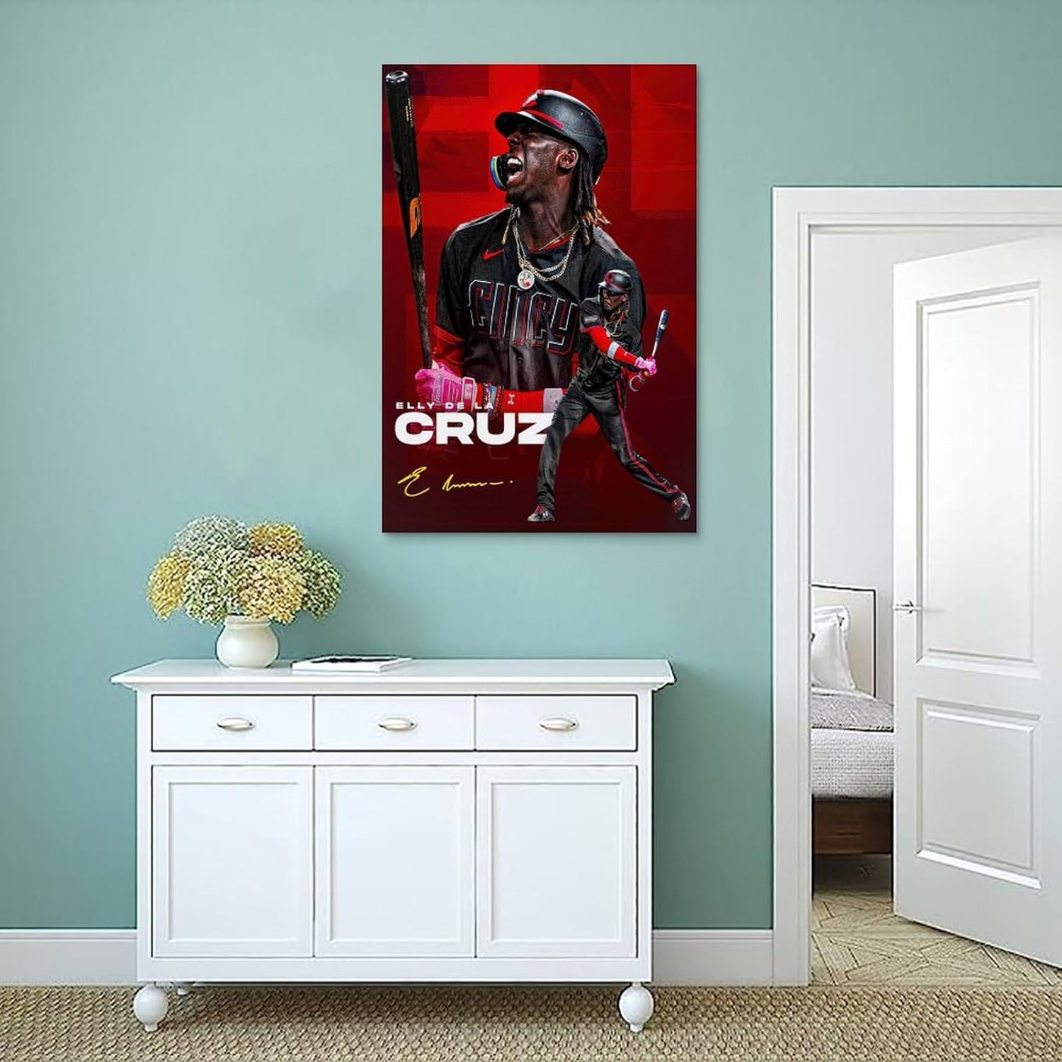 GAGALU Elly De La Cruz Poster Baseball Canvas Print Poster Wall Art For Home Office Decorations Painting, #5917, Unframe, 24x36inch(60x90cm)