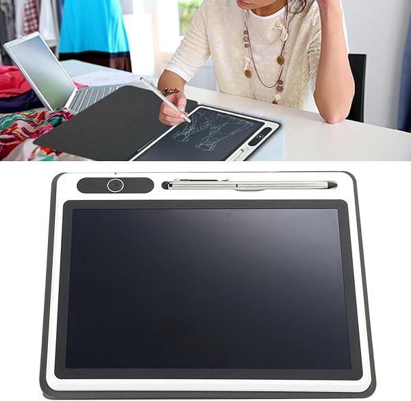 LCD Writing Tablet, Doodle Scribbler Pad Flexible and Bright Drawing Board for Business Supplies, with Hand Painting Tool (Black (with leather case)) - 2