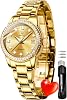 OUPINKE Womens Diamond Watch Automatic Mechanical Luxury Dress Classic Ladies Automatic Two Tone Stainless Steel Wrist Watch, 7003: Gold, Luxury Classic Watch