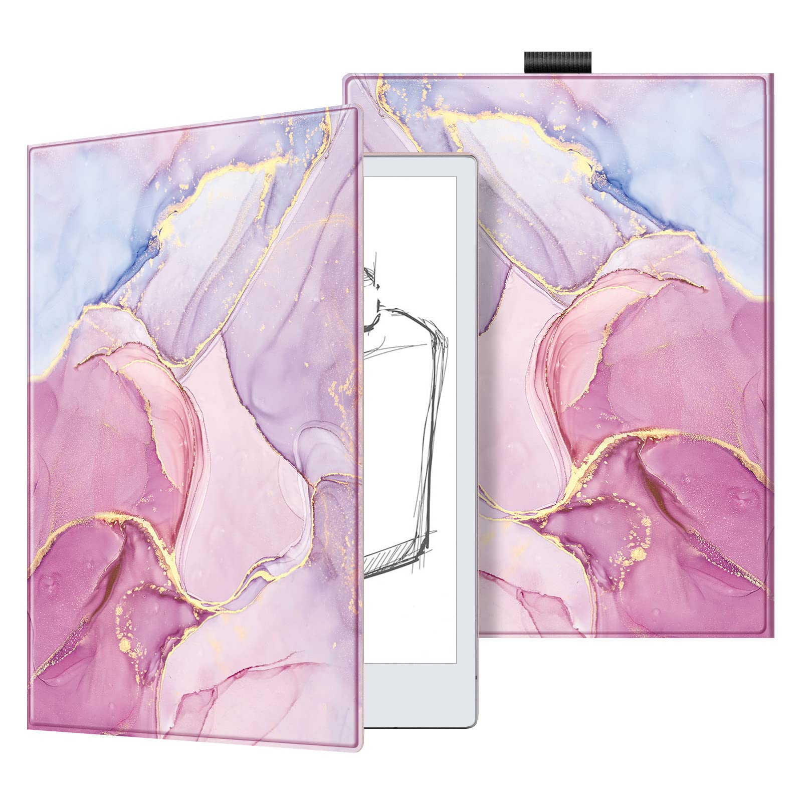 FINTIE Slim Case for Remarkable 2 Digital Paper Tablet 10.3 inch (2020 Released) - Premium PU Leather Lightweight Book Folio Cover with Pen Holder, Not Fit Remarkable 1, Glittering Marble