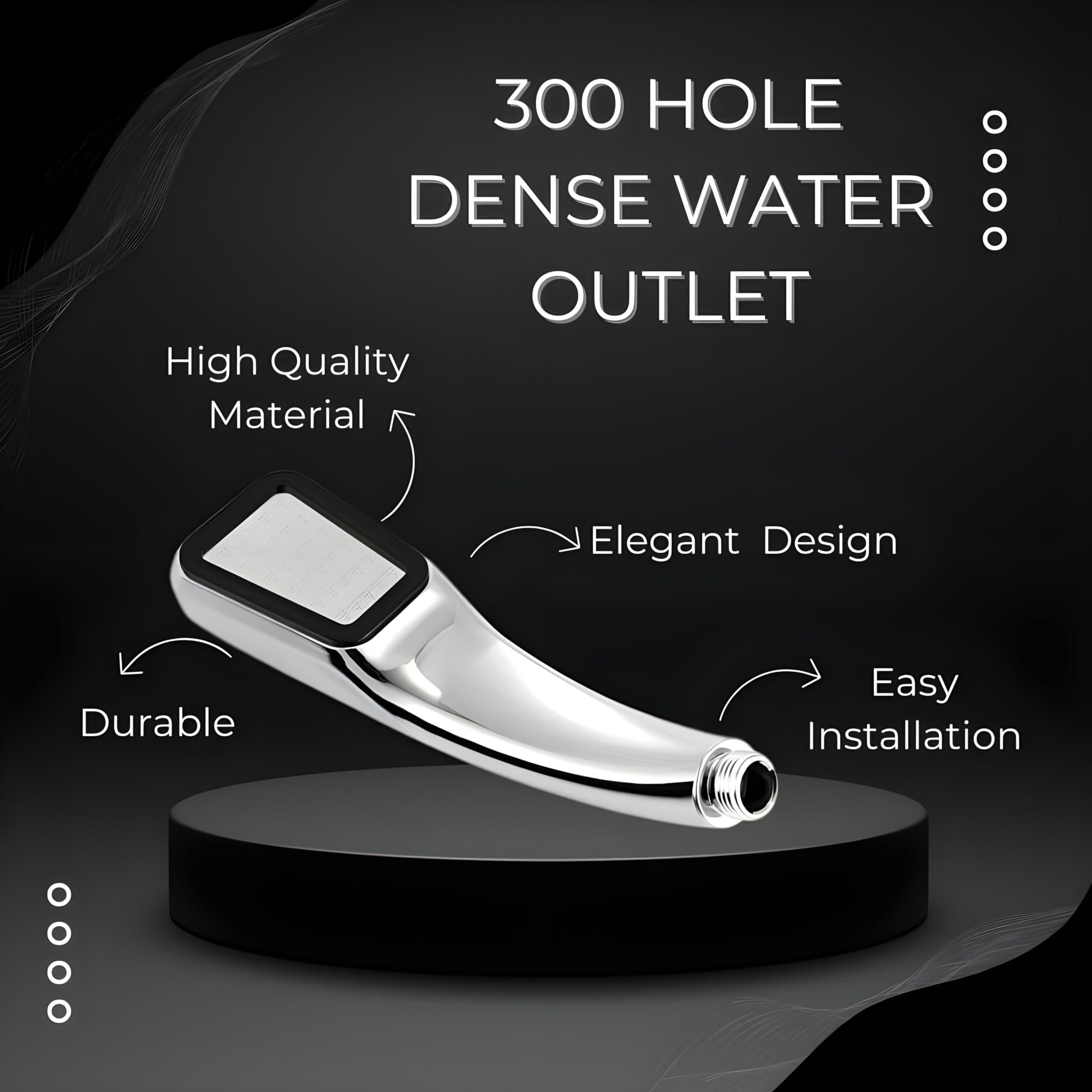 JIALTO Bathroom Hand Shower Modern 300-hole Handheld Shower Head, High-pressure Hand Shower For Bathroom, Water-saving Design, Rainfall Experience (Chrome Finish) 3