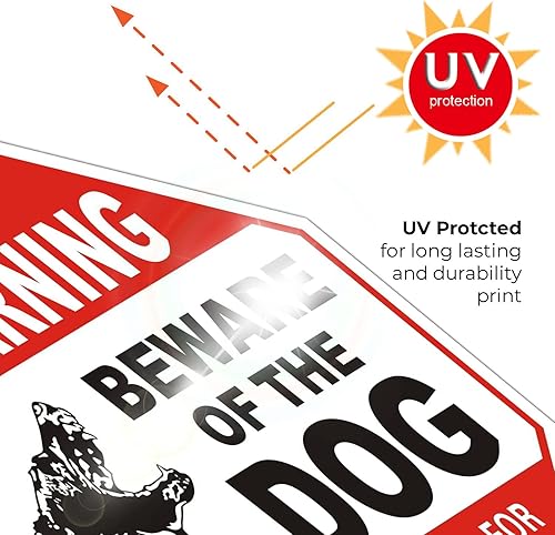 Miniatura 5 de Señales de advertencia octágono para valla (2 unidades) de 12 x 12 pulgadas, letrero de advertencia octágono libre de óxido, letrero de metal de