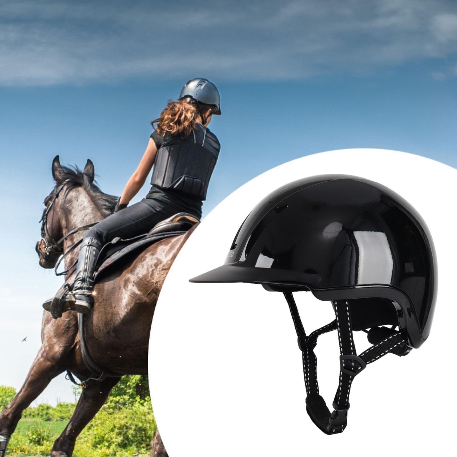 Casco da Equitazione con Caratteristiche Regolabili E Fodera Rimovibile