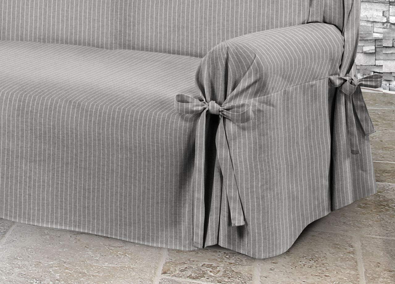 BIANCHERIAWEB Sofabezug Mit Bändern – Made In Italy, Beige/Taupe, 80% Baumwolle 20% Polyester