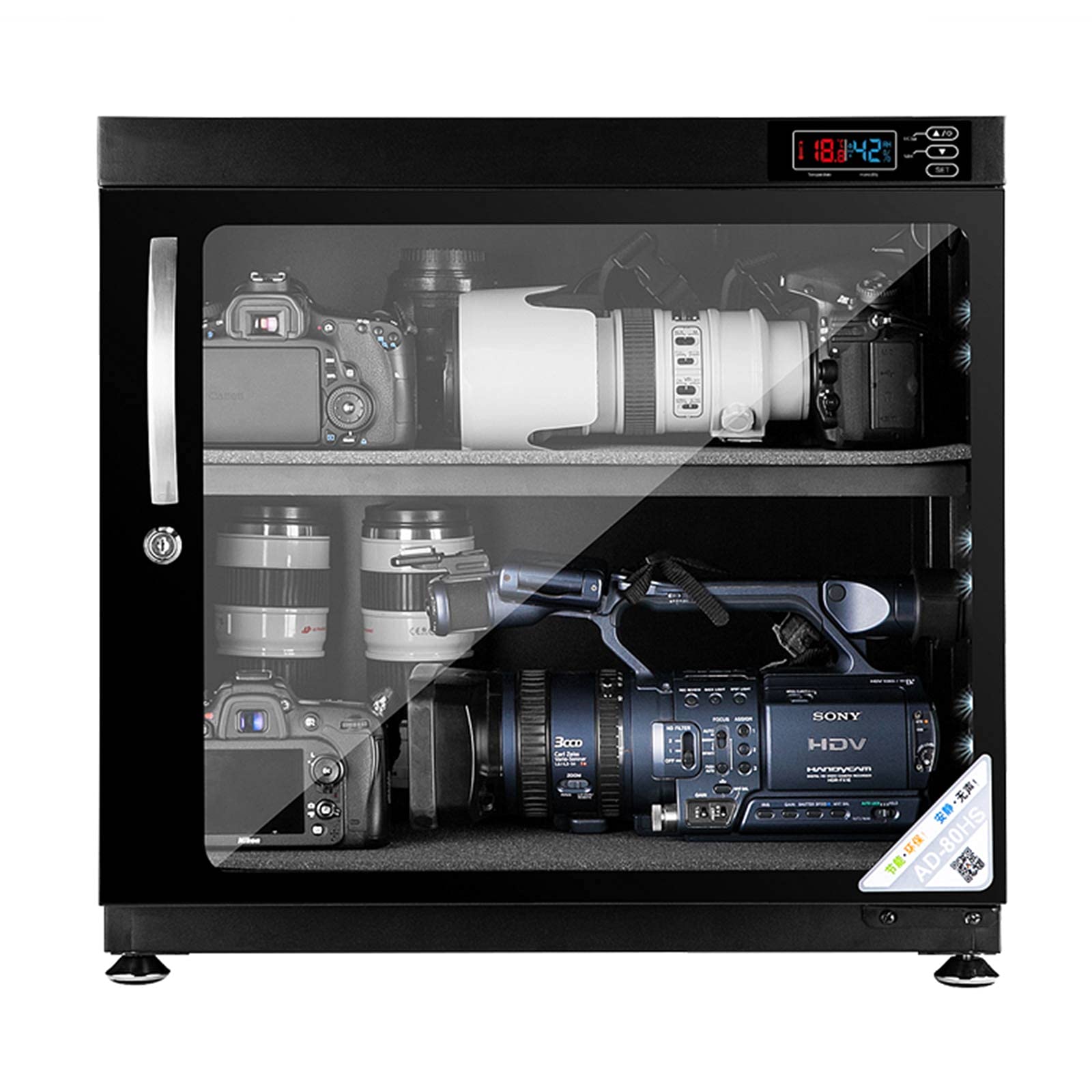 80L Electronic Camera Lens Dehumidifying Dry Cabinet Digital Control Dry Box Noiseless & Energy Savi