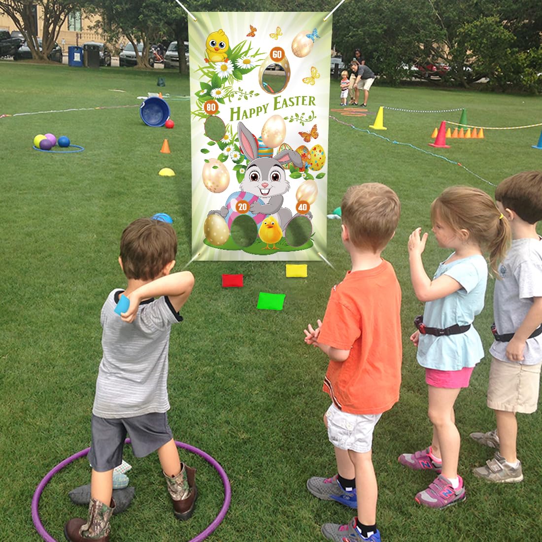Gioco Di Lancio Pasquale Con Sacchetti - Banner Con Coniglietto Per Bambini - Foto 14