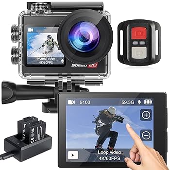 Amazon.com : Action Camera 4K 60FPS with Touch Screen 20MP