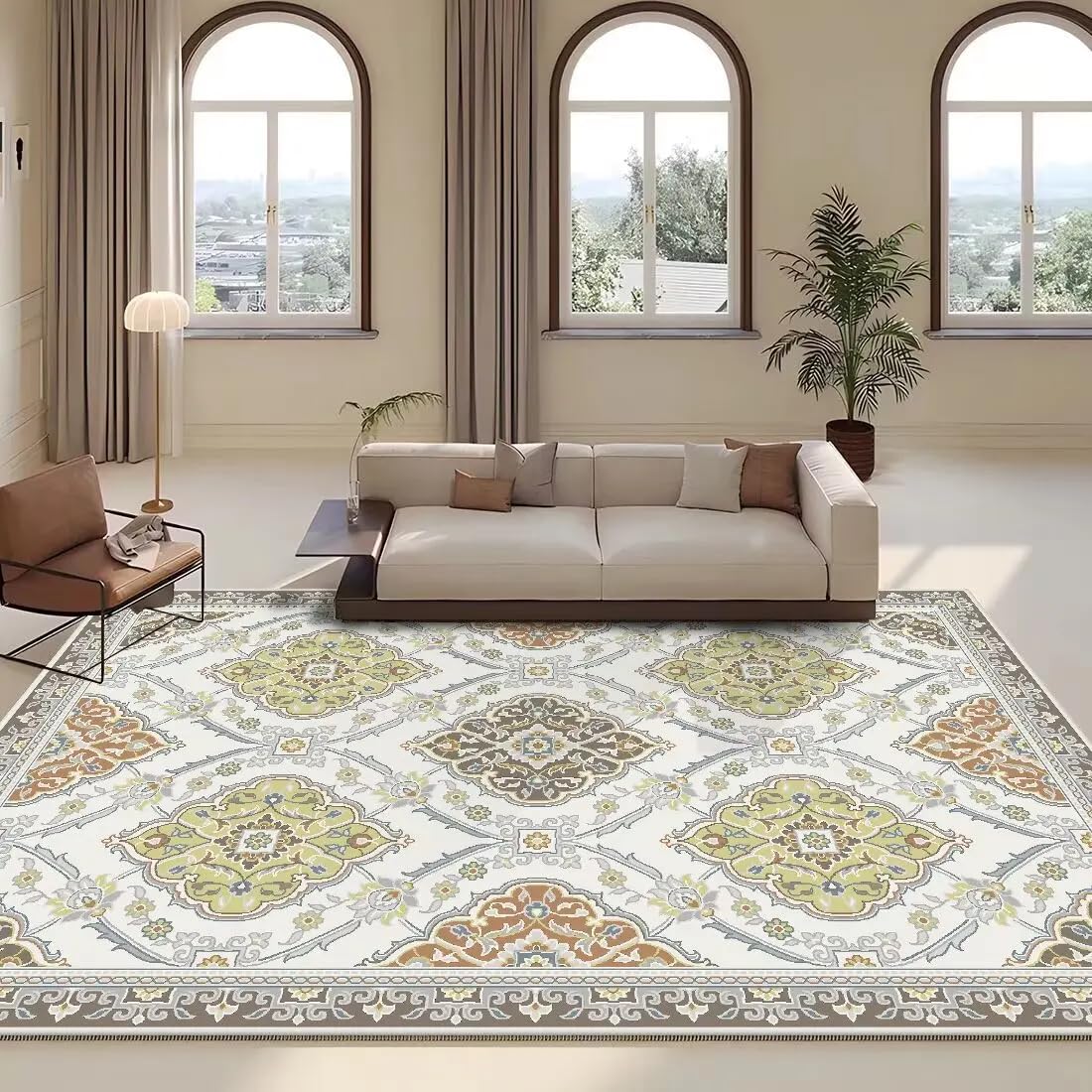 Tapis persan retro de salon grand format lavable 120 x 180 cm