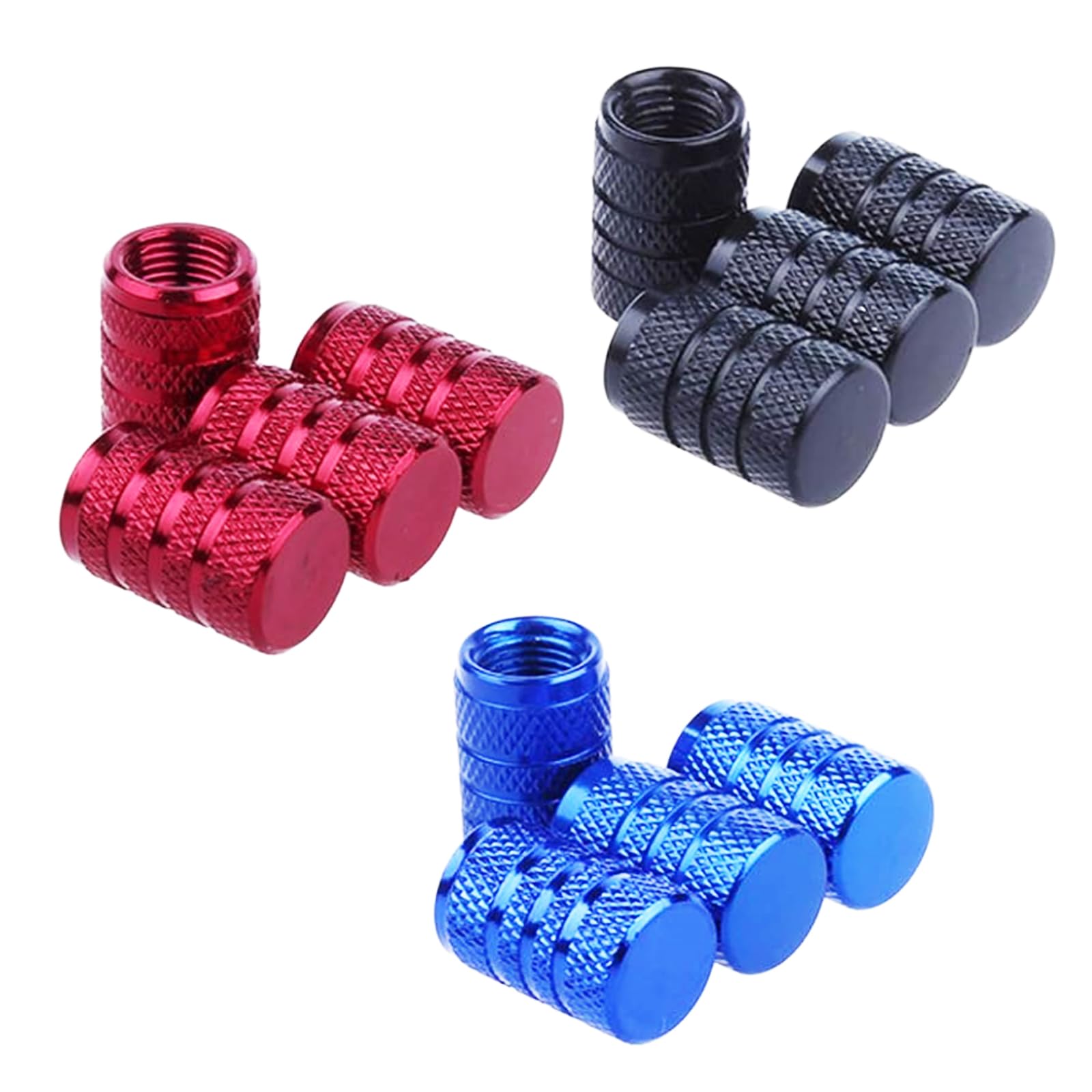 12 Pcs Car Tyre Valve Caps, Tyre Valve Cap, Tubeless Tyre Valve Durable Valve end Caps Suitable for Motorcycles and Bicycles Black Blue Red(1.68 * 1.1cm/0.66 * 0.43in)-image-48